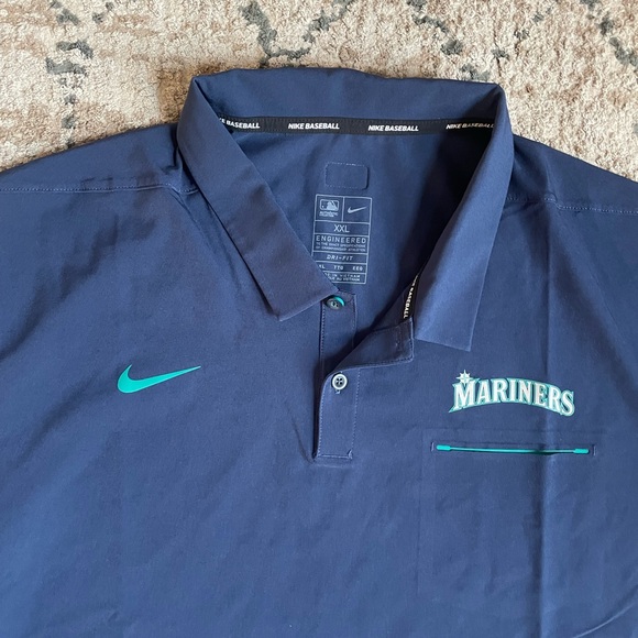 Nike Dri Fit Seattle Mariners MLB Polo Men Size XXL Lightweight Summer Baseball - Picture 5 of 9